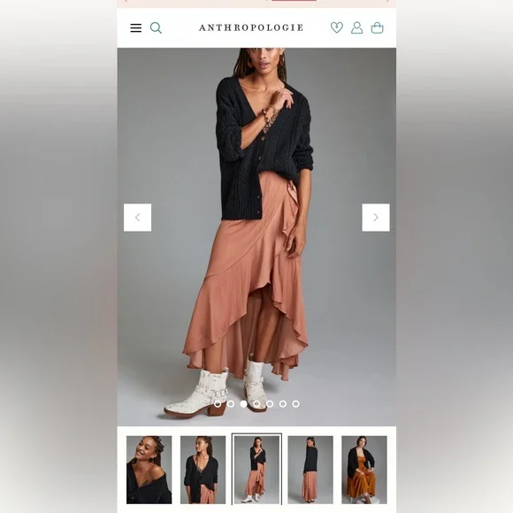 NWT Anthropologie Classic Pointelle Cardigan in Black Size Large - Picture 2 of 11